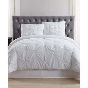 Truly Soft Pleated King Comforter Set - White